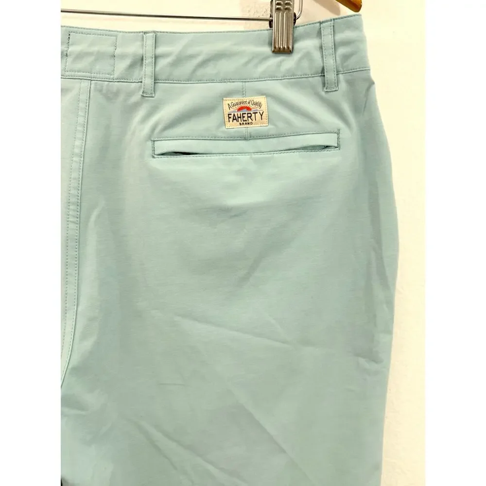 Faherty All Day Shorts Men’s 34 Performance 9” Blue Chino Belt Loop Preppy